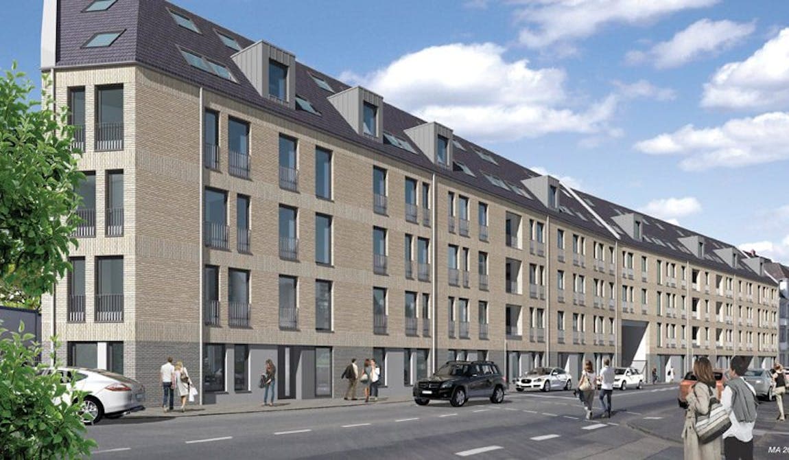 Man sieht die große Aussenfassade des Standortes Rodenkirchen von PhysioSport Köln.